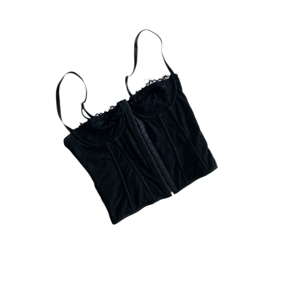 Cropped black corset top